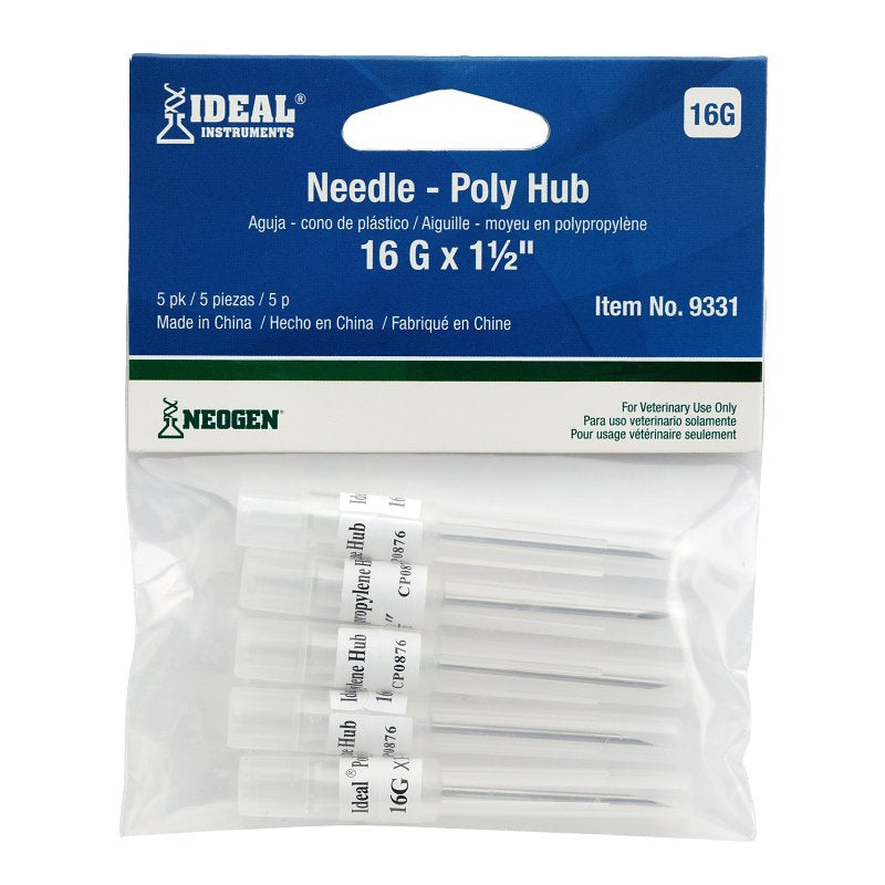 Neogen 9331 Hub Needle, 16 ga, 1-1/2 in L