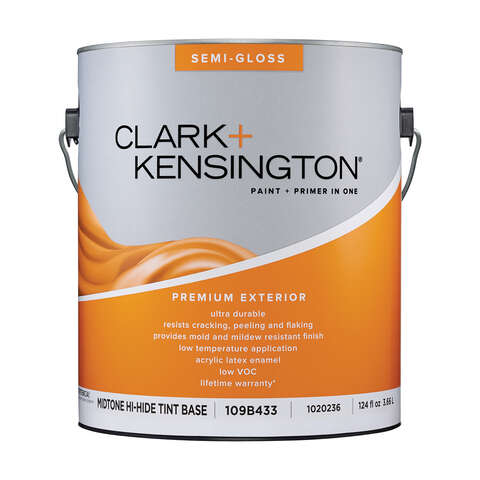 Clark+Kensington Semi-Gloss Tint Base Mid-Tone Base Exterior Paint and Primer Exterior 1 gal, Pack of 4