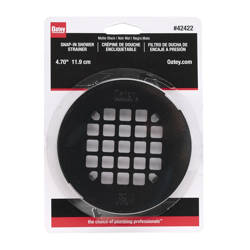 Oatey 42422 Snap-Tite Strainer, Stainless Steel, Black, Matte