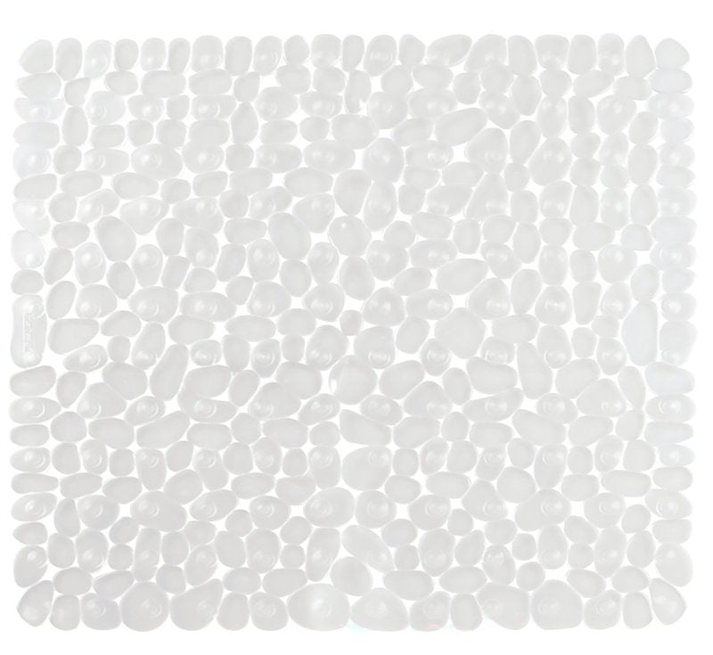iDESIGN 80210 Shower Mat, 22 in L, 22 in W, Square, Pebblz Pattern, Plastic/Vinyl Rug, Clear, Pack of 4