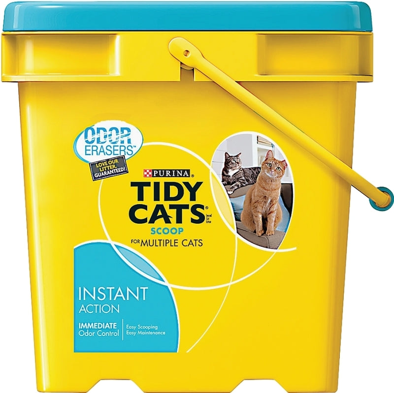 Tidy Cats Instant Action 7023010712 Cat Litter, 40 lb Capacity, Gray/Tan, Granular Jug
