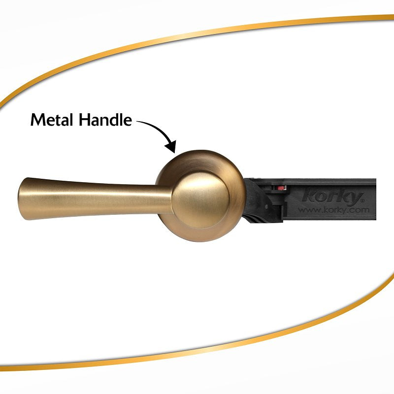 Korky 6094BP Toilet Handle and Lever, Universal Mounting, 12-1/2 in L Flush Arm, Plastic, Brushed Gold