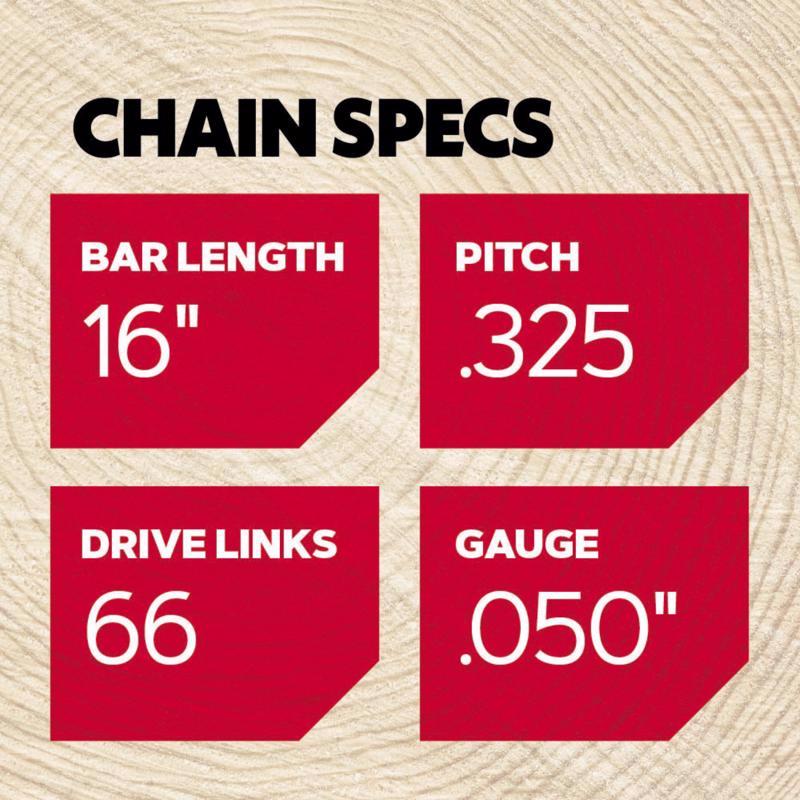 Oregon SpeedCut M66 16 in. Chainsaw Chain 66 links