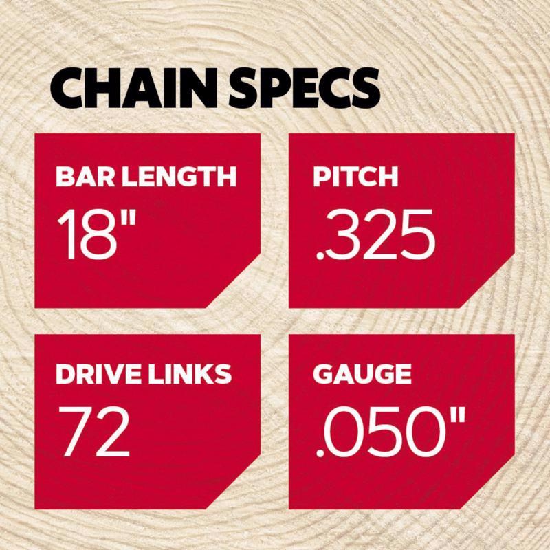Oregon SpeedCut M72 18 in. Chainsaw Chain 72 links