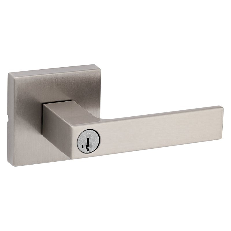 Kwikset Signature, Singapore Series 740SAL SQT 15 SMT Keyed Entry Door Handle, Lever Handle, Satin Nickel, Metal