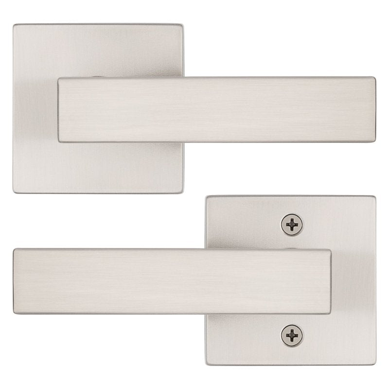 Kwikset Signature, Singapore Series 720SAL SQT 15 Hall/Closet Handle, Lever Handle, Zinc, Satin Nickel, Universal Hand
