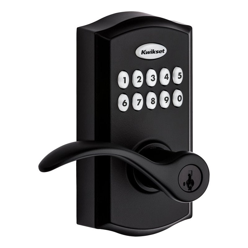 Kwikset Pembroke Series 955PML 514 SmartCode Electronic Lock, Matte Black, Commercial, 2 Grade, Metal, Lever Handle