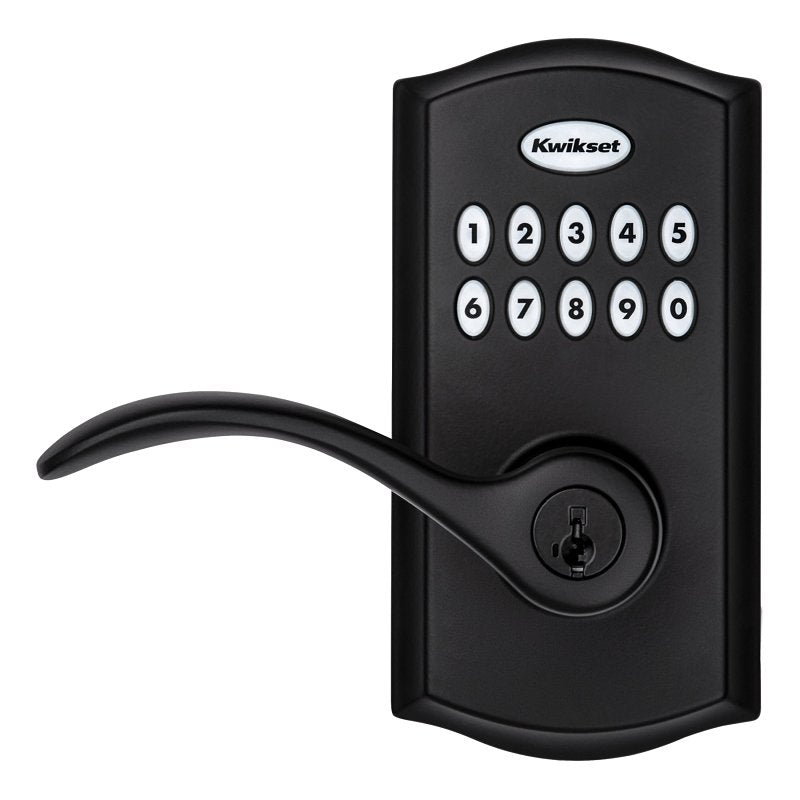 Kwikset Pembroke Series 955PML 514 SmartCode Electronic Lock, Matte Black, Commercial, 2 Grade, Metal, Lever Handle