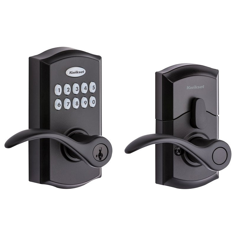 Kwikset Pembroke Series 955PML 514 SmartCode Electronic Lock, Matte Black, Commercial, 2 Grade, Metal, Lever Handle