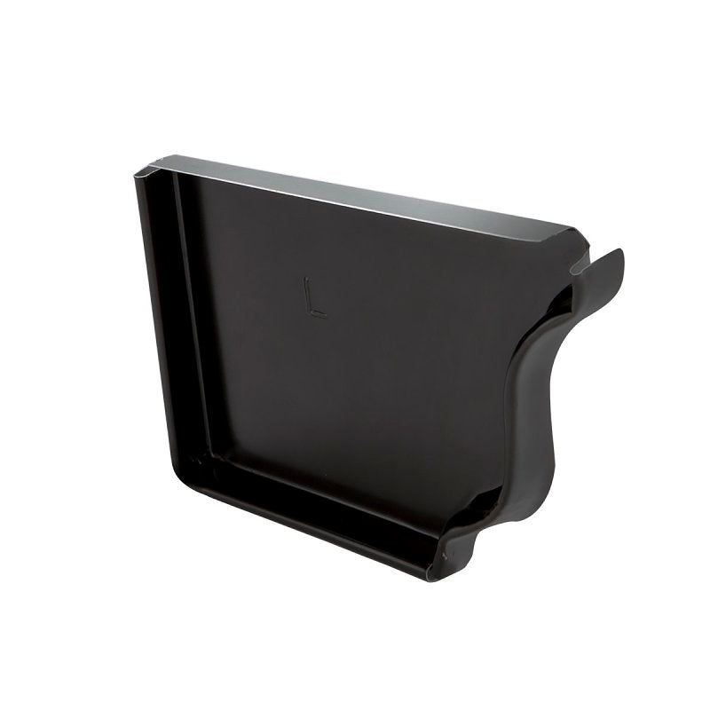 Amerimax 2500535 K-Style Gutter Left End Cap, 1 ft L, 5 in W, Aluminum, Black, For: 5 in Gutters