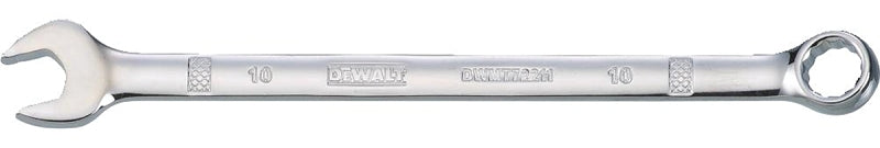 DEWALT DWMT72211OSP Combination Wrench, Metric, 10 mm Head, 6-11/32 in L, 12-Point, Steel, Chrome-Plated