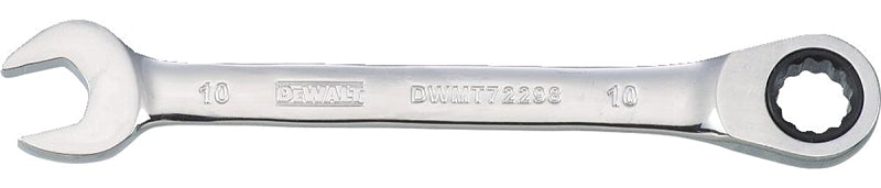 DEWALT DWMT72298OSP Combination Wrench, Metric, 10 mm Head, 5-5/32 in L, 12-Point, Steel, Chrome-Plated