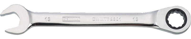 DEWALT DWMT72301OSP Combination Wrench, Metric, 13 mm Head, 6-15/32 in L, 12-Point, Steel, Chrome-Plated