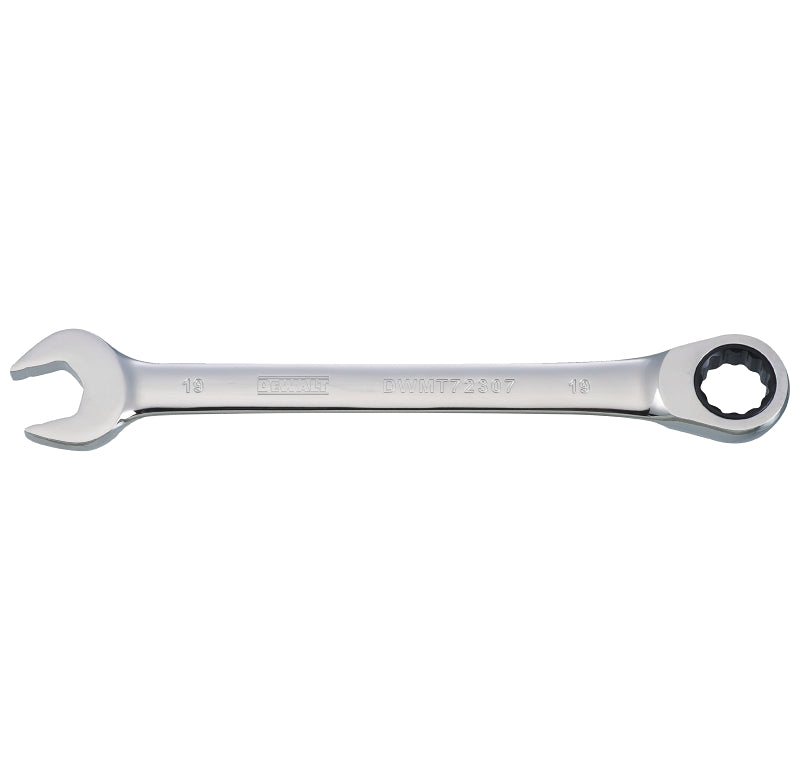 DEWALT DWMT72307OSP Combination Wrench, Metric, 19 mm Head, 9-11/16 in L, 12-Point, Steel, Chrome-Plated