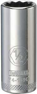 DEWALT DWMT74139OSP Drive Hand Socket, 1/2 in Socket, 3/8 in Drive, 12-Point, Steel, Polished Chrome Vanadium
