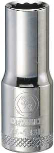DEWALT DWMT74143OSP Drive Hand Socket, 3/8 in Socket, 3/8 in Drive, 12-Point, Steel, Polished Chrome Vanadium