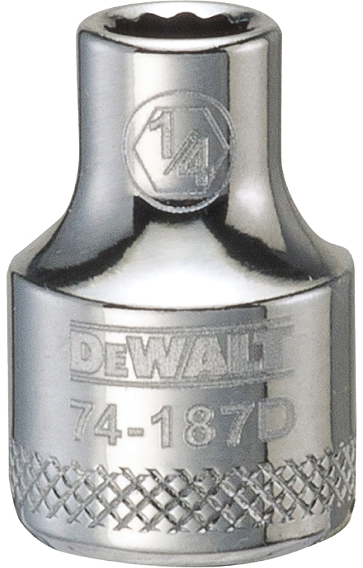 DEWALT DWMT74187OSP Drive Hand Socket, 1/4 in Socket, 3/8 in Drive, 12-Point, Steel, Polished Chrome Vanadium