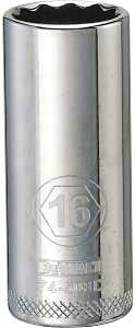 DEWALT DWMT74508OSP Drive Hand Socket, 16 mm Socket, 3/8 in Drive, 12-Point, Steel, Polished Chrome Vanadium