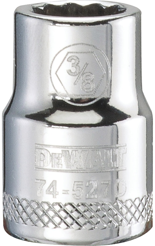 DEWALT DWMT74527OSP Drive Hand Socket, 3/8 in Socket, 3/8 in Drive, 12-Point, Steel, Polished Chrome Vanadium