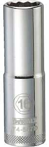 DEWALT DWMT74547OSP Drive Socket, 16 mm Socket, Deep Socket, 3-1/8 in OAL, 1/2 in Drive, 12-Point, Vanadium Steel