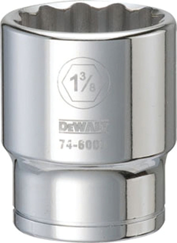 DEWALT DWMT74600OSP Drive Hand Socket, 1-3/8 in Socket, 3/4 in Drive, 12-Point, Steel, Polished Chrome Vanadium