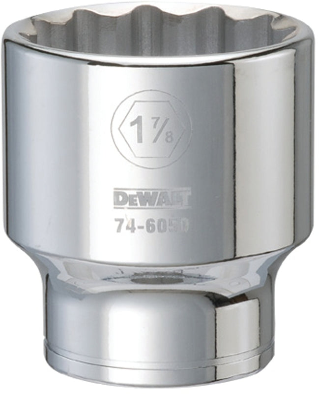 DEWALT DWMT74605OSP Drive Hand Socket, 1-7/8 in Socket, 3/4 in Drive, 12-Point, Steel, Polished Chrome Vanadium