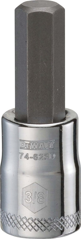 DEWALT DWMT74623OSP Fractional Hex Bit Socket, 3/8 in Tip, 3/8 in Drive, Polished Chrome, 1-31/32 in OAL