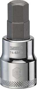 DEWALT DWMT74634OSP Fractional Hex Bit Socket, 7/16 in Tip, 3/8 in Drive, Polished Chrome, 1-31/32 in OAL