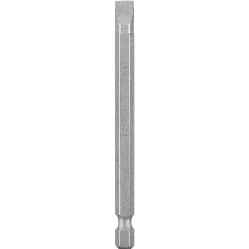 DEWALT DW2038 Power Bit, #8 Drive, Slotted Drive, 1/4 in Shank, Hex Shank, 3-1/2 in L, Tool Steel