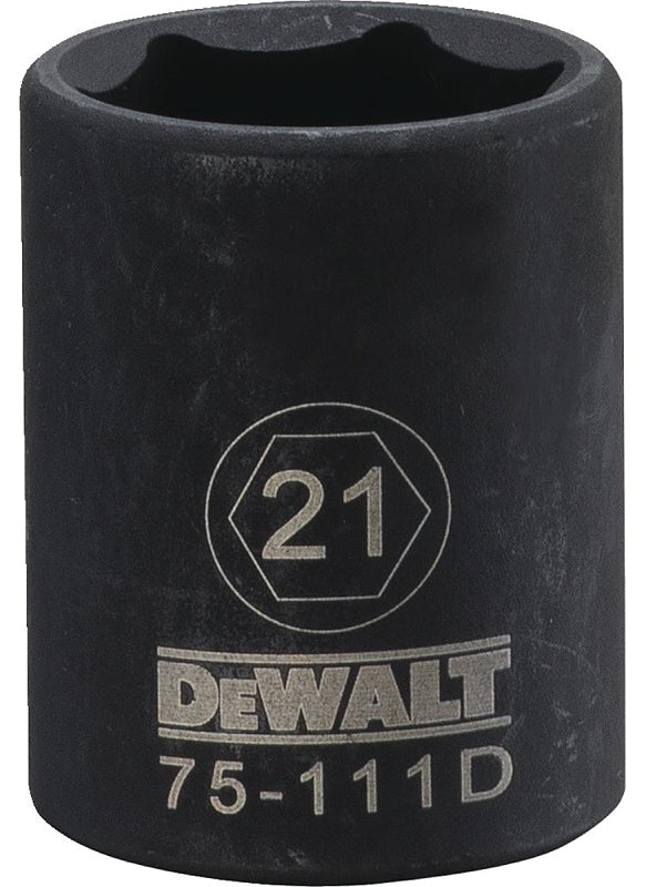DEWALT DWMT75111OSP Impact Socket, 21 mm Socket, 1/2 in Drive, 6-Point, CR-440 Steel, Black Oxide