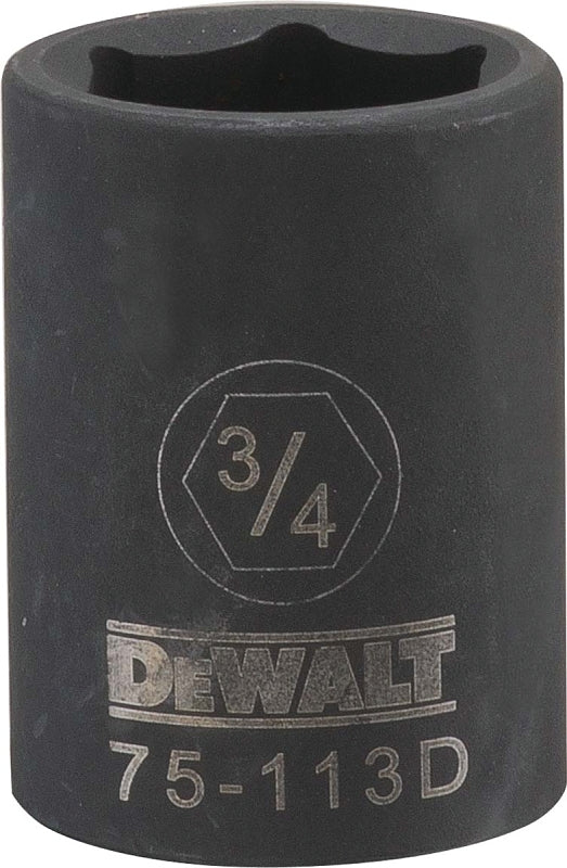 DEWALT DWMT75113OSP Impact Socket, 3/4 in Socket, 1/2 in Drive, 6-Point, CR-440 Steel, Black Oxide