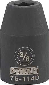 DEWALT DWMT75114OSP Impact Socket, 3/8 in Socket, 1/2 in Drive, 6-Point, CR-440 Steel, Black Oxide