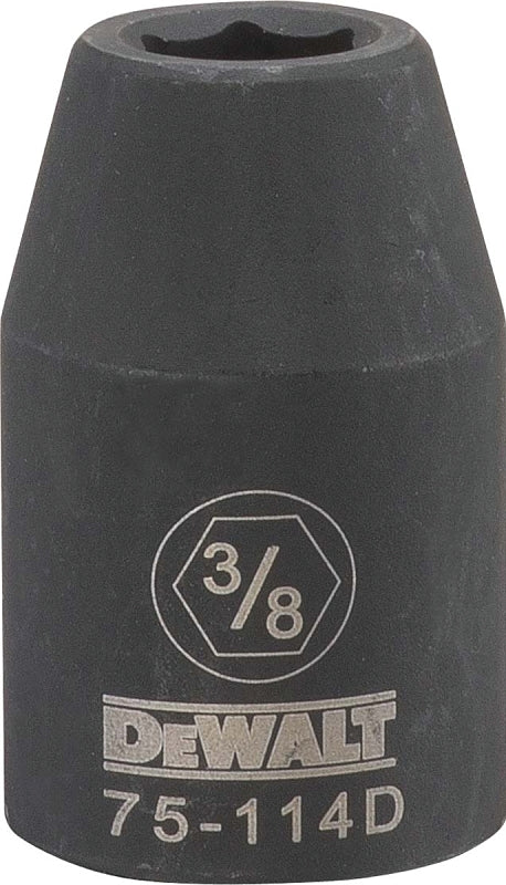 DEWALT DWMT75114OSP Impact Socket, 3/8 in Socket, 1/2 in Drive, 6-Point, CR-440 Steel, Black Oxide