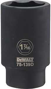 DEWALT DWMT75139OSP Impact Socket, 1-7/16 in Socket, 1-9/16 in D Socket, 3/4 in Drive, 6-Point, CR-440 Steel