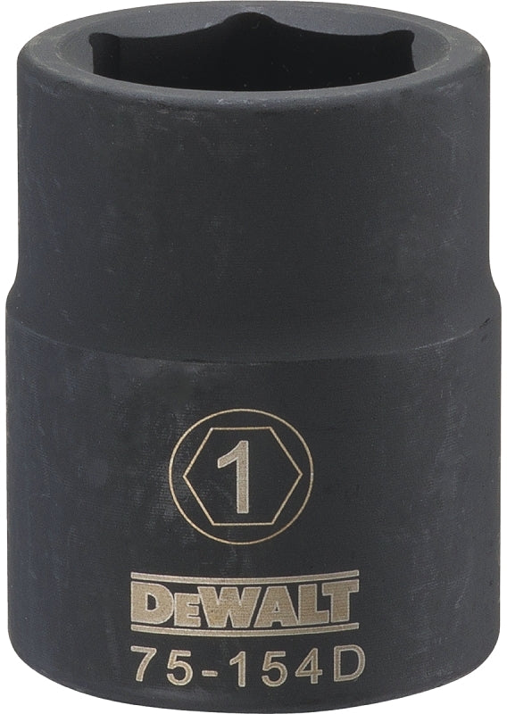 DEWALT DWMT75154OSP Impact Socket, 1 in Socket, 23/32 in D Socket, 3/4 in Drive, 6-Point, CR-440 Steel, Black Oxide