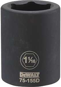 DEWALT DWMT75155OSP Impact Socket, 1-1/16 in Socket, 23/32 in D Socket, 3/4 in Drive, 6-Point, CR-440 Steel