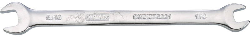 DEWALT DWMT75221OSP Open End Wrench, SAE, 1/4 x 5/16 in Head, 4-27/32 in L, Steel, Polished Chrome