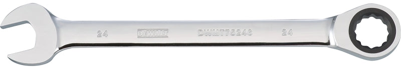 DEWALT DWMT75246OSP Combination Wrench, Metric, 24 mm Head, 12-25/32 in L, 12-Point, Steel, Chrome-Plated