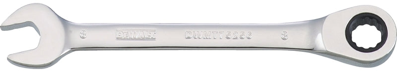 DEWALT DWMT75256OSP Combination Wrench, Metric, 8 mm Head, 4-3/8 in L, 12-Point, Steel, Chrome-Plated