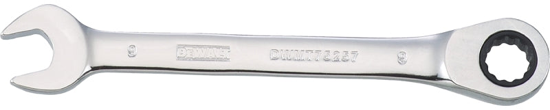 DEWALT DWMT75257OSP Combination Wrench, Metric, 9 mm Head, 4-27/32 in L, 12-Point, Steel, Chrome-Plated