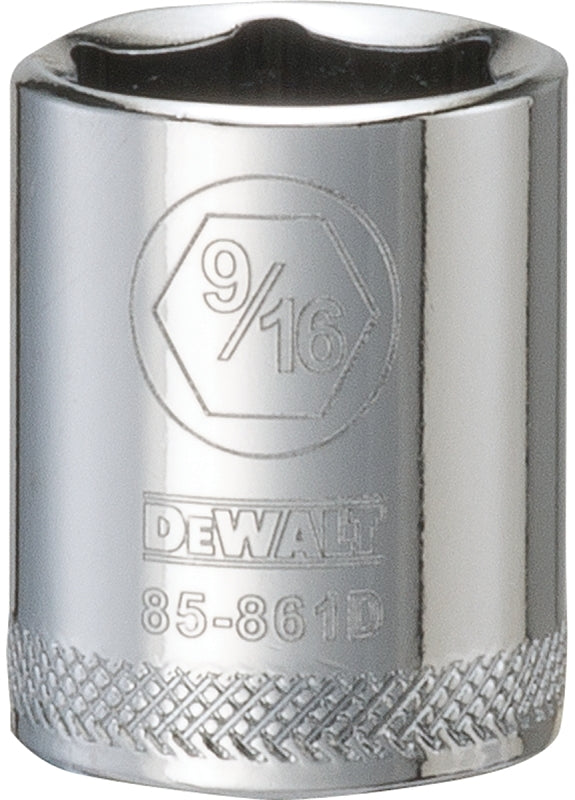 DEWALT DWMT85861OSP Drive Hand Socket, 9/16 in Socket, 1/4 in Drive, 6-Point, Steel, Polished Chrome Vanadium