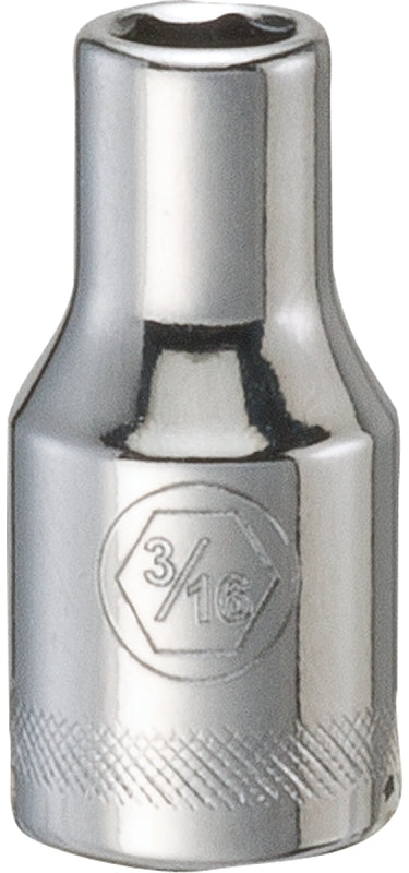 DEWALT DWMT86022OSP Drive Hand Socket, 3/16 in Socket, 1/4 in Drive, 6-Point, Steel, Polished Chrome Vanadium