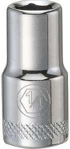 DEWALT DWMT86024OSP Drive Hand Socket, 1/4 in Socket, 1/4 in Drive, 6-Point, Steel, Polished Chrome Vanadium