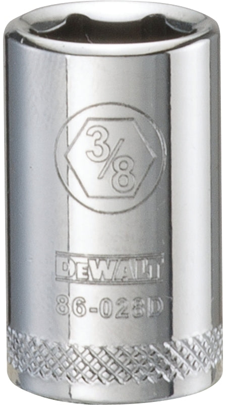 DEWALT DWMT86028OSP Drive Hand Socket, 3/8 in Socket, 1/4 in Drive, 6-Point, Steel, Polished Chrome Vanadium