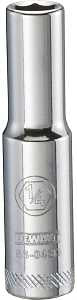 DEWALT DWMT86043OSP Drive Hand Socket, 1/4 in Socket, 1/4 in Drive, 6-Point, Steel, Polished Chrome Vanadium
