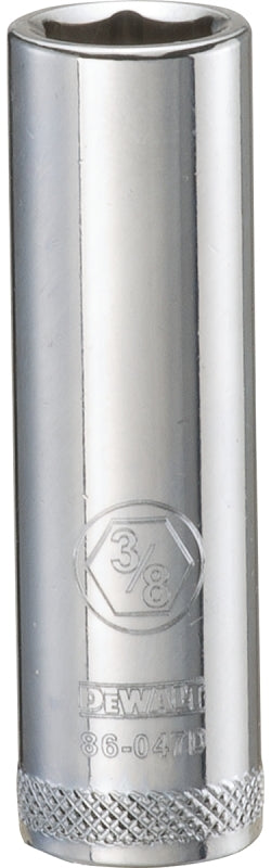 DEWALT DWMT86047OSP Drive Hand Socket, 3/8 in Socket, 1/4 in Drive, 6-Point, Steel, Polished Chrome Vanadium