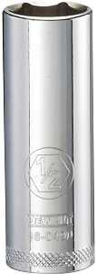 DEWALT DWMT86049OSP Drive Hand Socket, 1/2 in Socket, 1/4 in Drive, 6-Point, Steel, Polished Chrome Vanadium