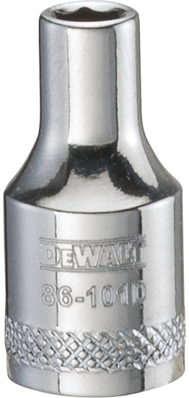 DEWALT DWMT86101OSP Drive Hand Socket, 4 mm Socket, 1/4 in Drive, 6-Point, Steel, Polished Chrome Vanadium