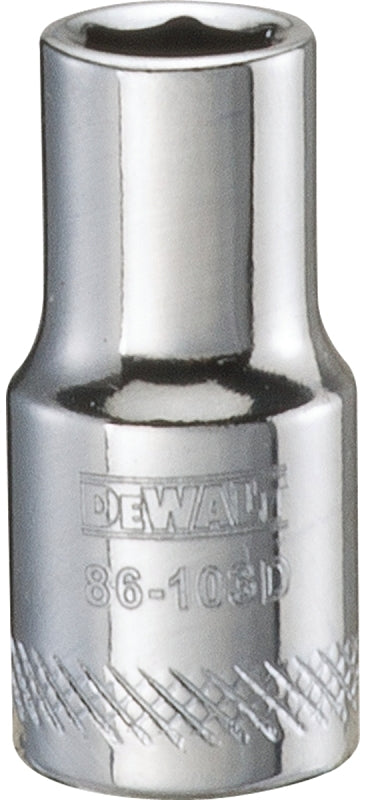 DEWALT DWMT86103OSP Drive Hand Socket, 6 mm Socket, 1/4 in Drive, 6-Point, Steel, Polished Chrome Vanadium