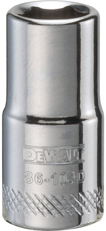 DEWALT DWMT86104OSP Drive Hand Socket, 7 mm Socket, 1/4 in Drive, 6-Point, Steel, Polished Chrome Vanadium